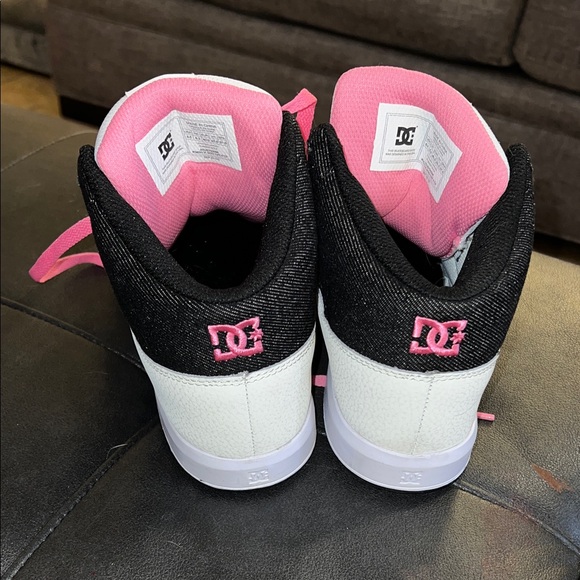 DC Black and White Sneakers with Pink Accents - Picture 2 of 4